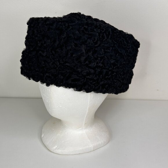 Vintage Asli Mehoob Ramapuri Karakul Black Fur Cap - Picture 1 of 7